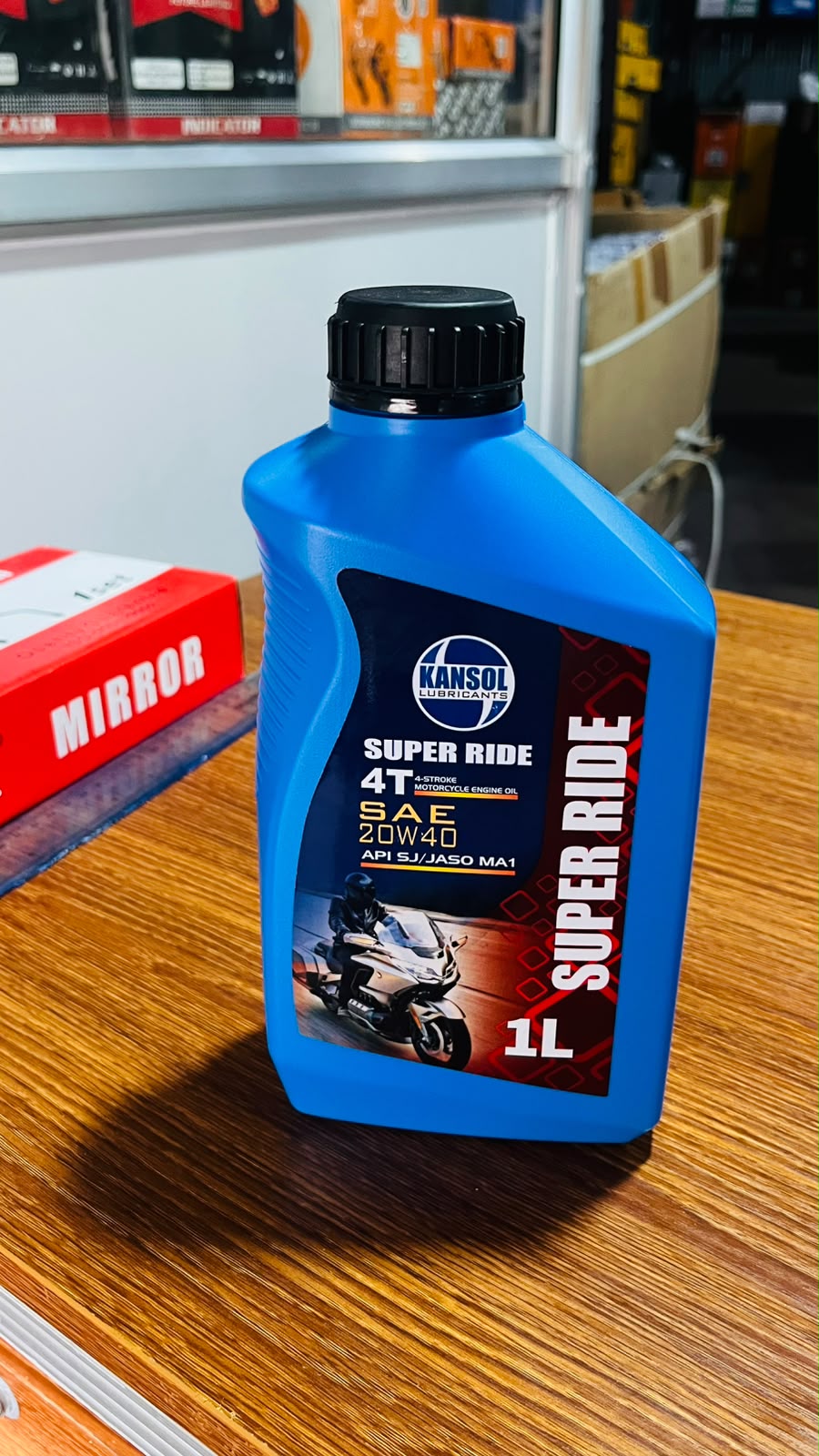 Kansol Super Ride 4 Stock 20W40 4T Engine Oil 1L | API SL | High Performance Motorcycle Engine Oil |Red Color