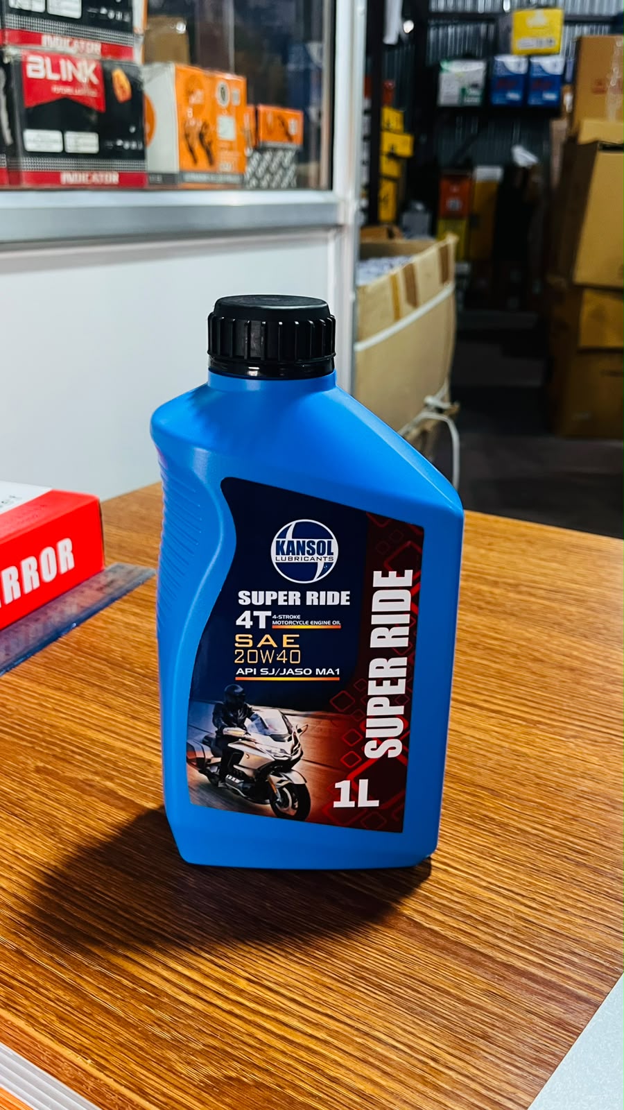 Kansol Super Ride 4 Stock 20W40 4T Engine Oil 1L | API SL | High Performance Motorcycle Engine Oil |Red Color