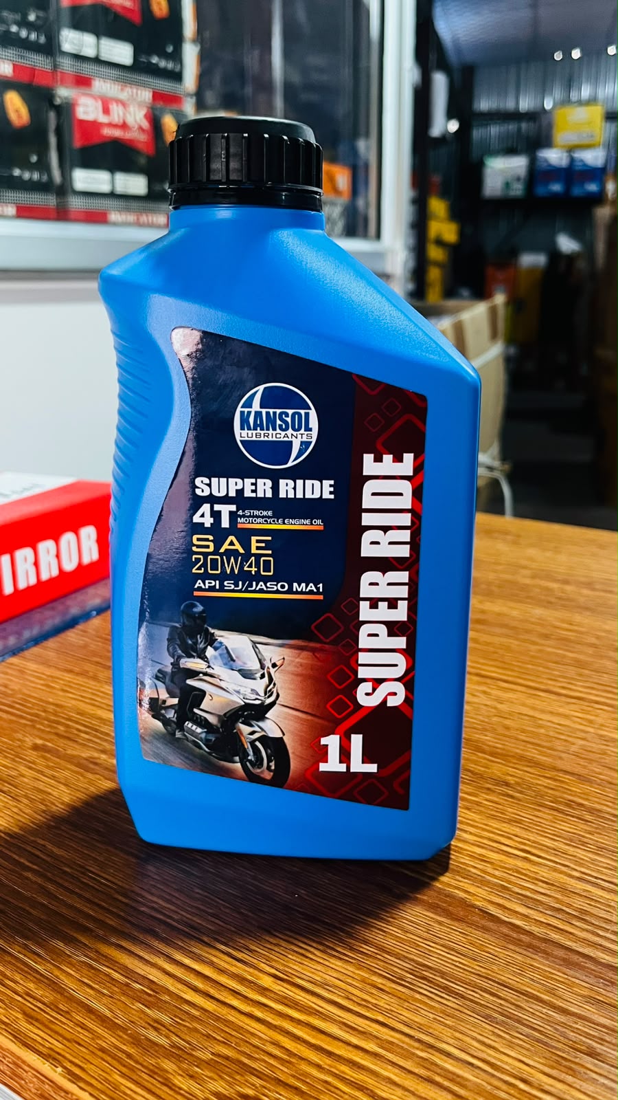 Kansol Super Ride 4 Stock 20W40 4T Engine Oil 1L | API SL | High Performance Motorcycle Engine Oil |Red Color
